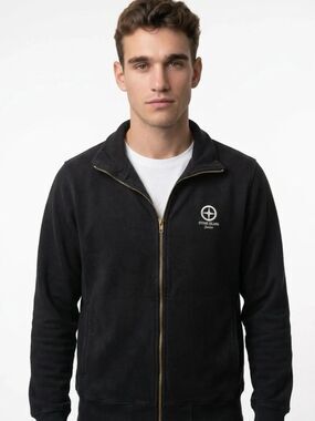 STONE ISLAND | Vintage Zip-Up Embroidered Logo Sweatshirt Men’s Size X-Large